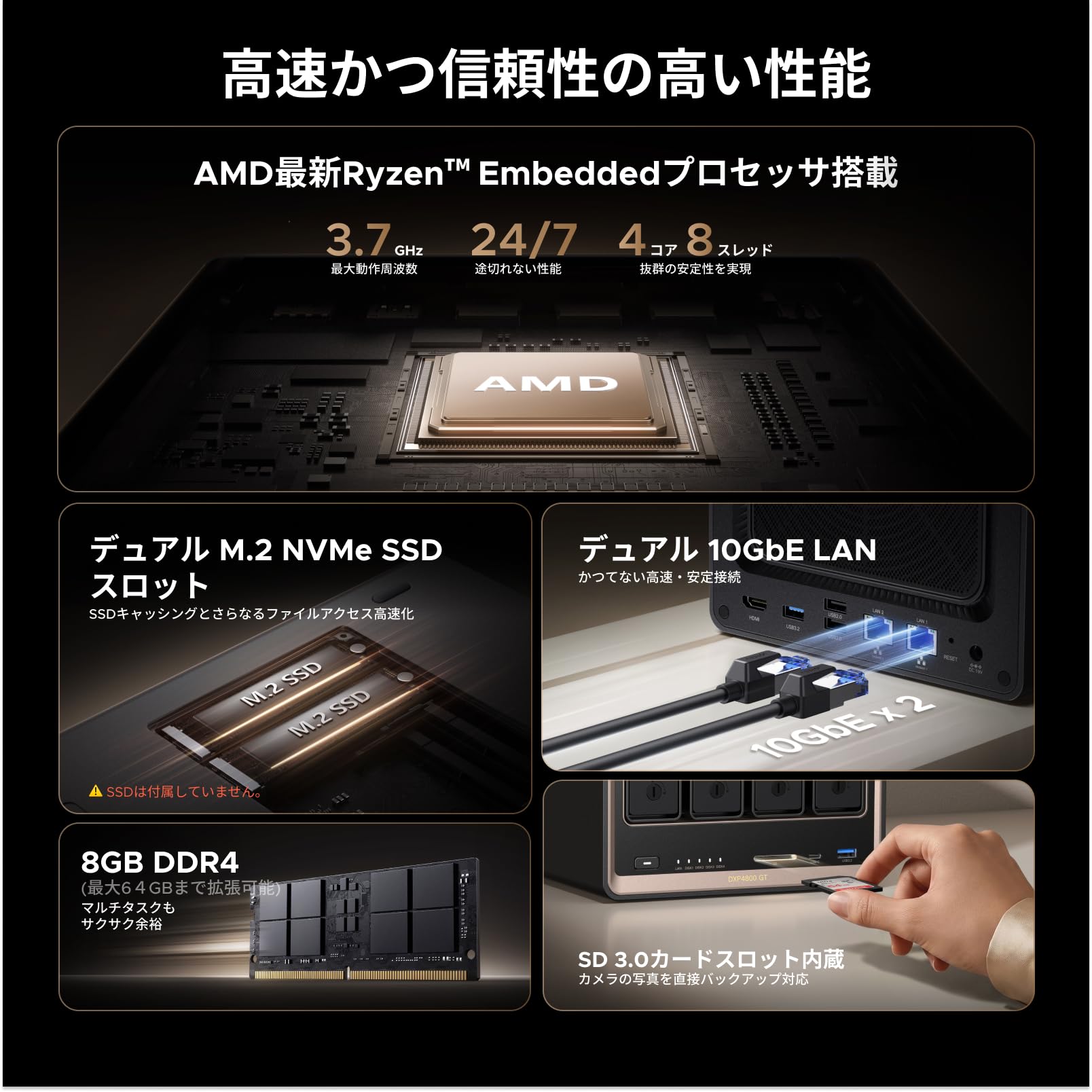 【新品未開封】UGREEN NASync DXP4800 GT 4ベイ Amazon.co.jp: UGREEN NASync DXP4800 GT 4-Bay NAS (Diskless